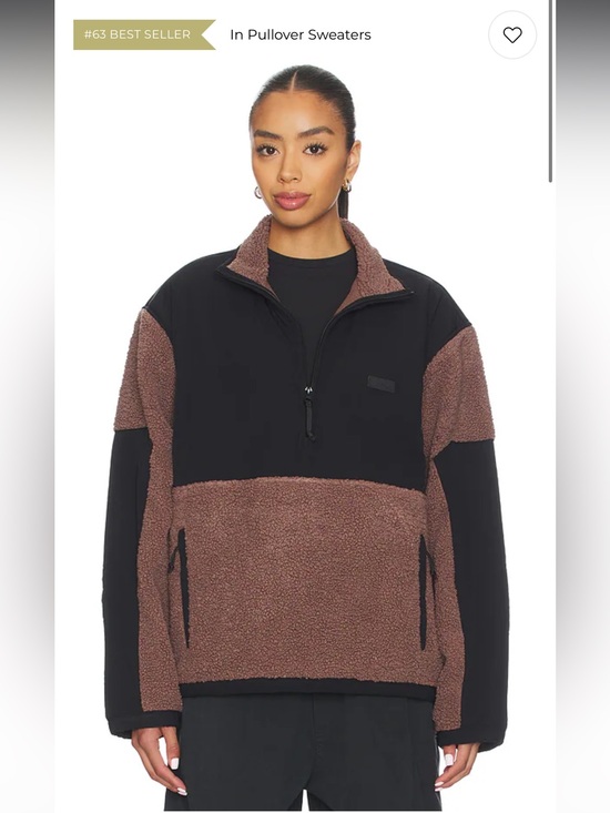 SKIMS Sweaters - SKIMS Black and Brown Sherpa Half-Zip Pullover